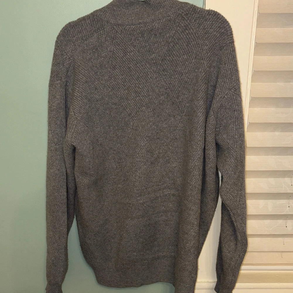 Gran Sasso Cashmere Blend Quarter Zip Sweater Men’s XL Gray Luxury Italy